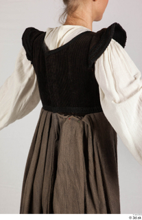  Photos Woman in Historical Dress 52 16th century Historical clothing black-brown dress upper body white shirt 0006.jpg